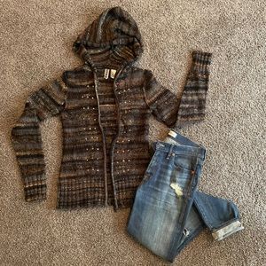 BKE half zip hooded sweater